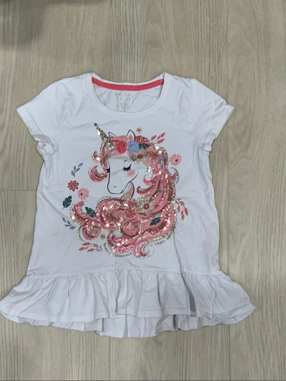 Girls White Unicorn And Owl Floral Sequin Set Girls 7-8